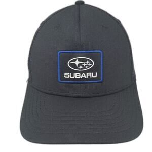 Subaru Trucker Hat Black Blue Mesh Back Snapback OS Adjustable Embroidered Patch